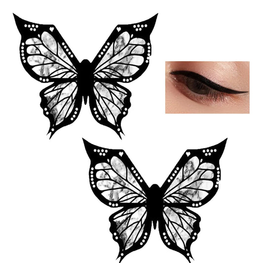 Kpeuuef 2 Pcs Butterfly Eyeliner StencilEyeliner Stamp for Eyes WingWinged Eyeliner Makeup ToolButterfly Eyeliner StampReusable Flexible Eyeliner Applicators Tool